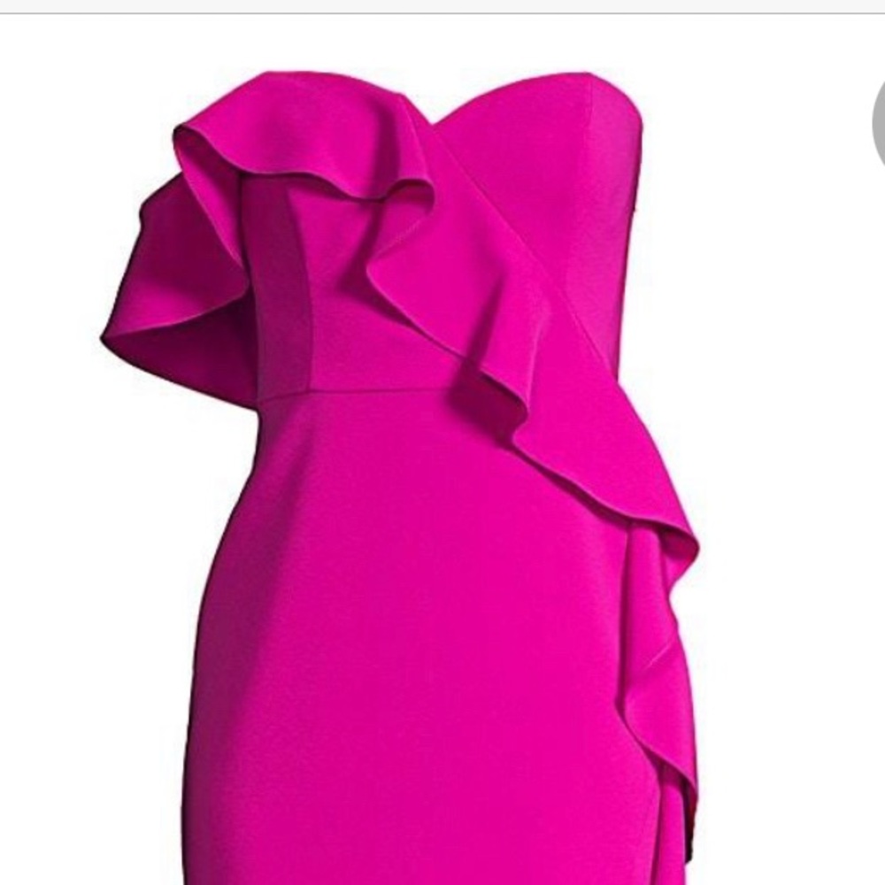 Dress with Asymmetrical Ruffle detail and side slit- Great for Prom!!